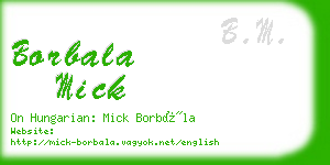 borbala mick business card